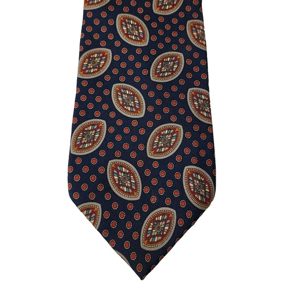 Givenchy Other - Monsieur Givenchy Mens Classic Silk Neck Tie Navy Blue Red Multicolor 3.75"x58"
